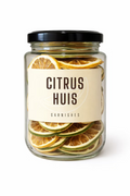 Citrus Huis Lime dried lemon slices in an 80g glass jar, showcasing vibrant green dried lime pieces for culinary use