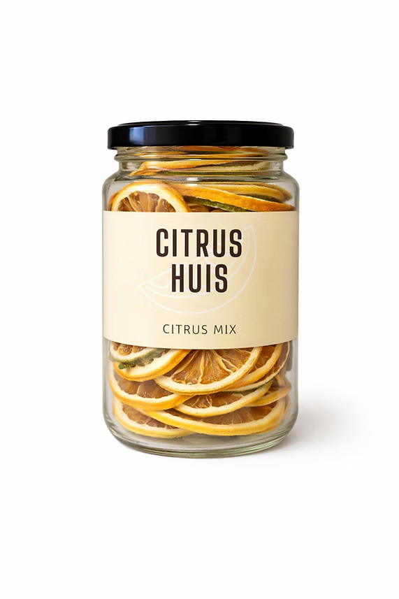 Citrus Huis Mixed fruit jam in an 80g jar, showcasing colorful fruit preserves with a textured surface and label.