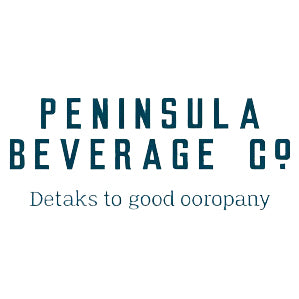 Peninsula Beverage Co logo with tagline details to good ooropany, no citrus product shown