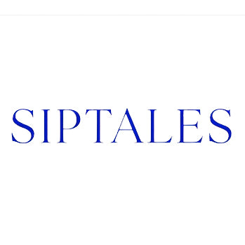 SIPTALES logo in blue serif font on white background