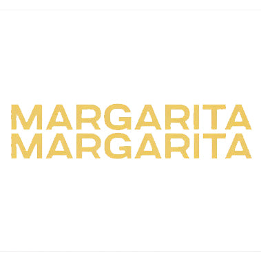 Margarita text in gold, ideal for cocktail garnish branding